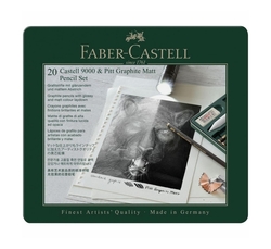 Faber-Castel Pitt Graphite Matt & Castell 9000, Ceruzky grafitové, sada 20 ks