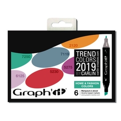 Graphit Marker obojstranná fixa, sada 6 ks - Home a Fashion Colors