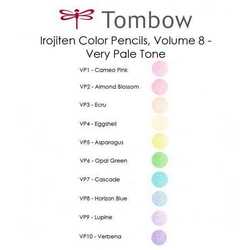 Tombow Irojiten Pastelky umelecké, sada 10 ks - Volume 8/Very pale tone