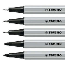STABILO Creative Tips Linery a fixky s rôznymi hrotmi, sada 5 ks - čierna