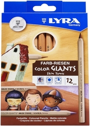 Lyra Color Giants Skin Tones Pastelky hrubé, sada 12 ks - pleťové odtiene
