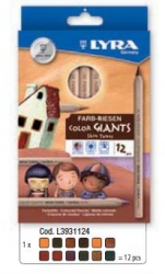 Lyra Farb-Riesen Color Giant -Skin tones pastelky, sada 12 ks