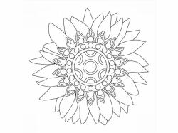 Šablóna na pieskovanie - Mandala so slnečnicou 2