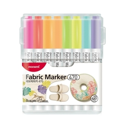 Monami Fabric Marker 470 Sada popisovačov na textil, 8 ks - pastelové a neónové farby