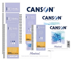 Canson MONTVAL Aquarelle Skicár, 300 g/m², 12 listov, krúžková väzba