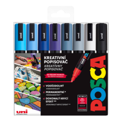 UNI Posca PC-5M Popisovač, sada 8 ks - Zima/Winter