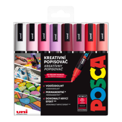 UNI Posca PC-5M Popisovač, sada 8 ks - Láska/Love