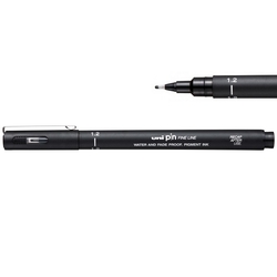 Uni PIN Fineliner Drawing Pen, tenké linery 1.2 - čierna farba