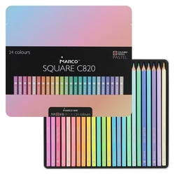 MARCO Square C820 Umelecké pastelky, sada 24 ks - pastelové odtiene