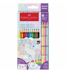 Faber-Castell Colour Grip Unicorn Pastelky, sada 10 + 3 ks