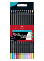Faber-Castell Black edition Pastelky trojhranné s extra mäkkou tuhou, sada 12 ks - neónové a pastelové odtiene