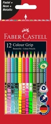 Faber-Castell Grip Pastel+Neon+Mettalic pastelky, sada 12 ks