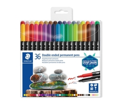 Staedtler Twin-tip Fixy permanentné obojstranné, sada 36 ks