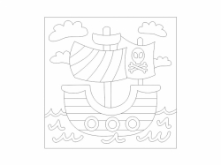 Šablóna na pieskovanie - Pirátska loď