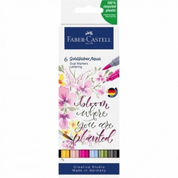 Faber-Castell Goldfaber Aqua Dual Marker obojstranný, akvarelový, sada 6 ks - Lettering