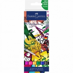 Faber-Castell Goldfaber Aqua Dual Marker obojstranný, akvarelový, sada 6 ks - Graffiti