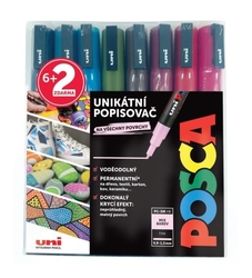 UNI Posca PC-3M Popisovač, sada 8 ks - Autumn/jesenné odtiene
