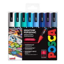 UNI Posca PC-5M Popisovač, sada 8 ks - morské odtiene