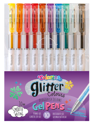 Colorino Glitter Colours, Gélové perá, sada 10 ks - glitrové