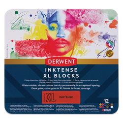 Derwent Inktense Blocks XL, akvarelové bloky, sada 12 ks