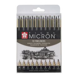 Sakura Pigma Micron Black, sada 10 ks