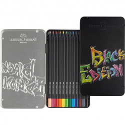 Faber-Castell Black edition Pastelky trojhranné s extra mäkkou tuhou, sada 12 ks - KO