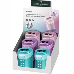 Faber-Castell RollOn Sparkle Strúhadlo dvojotvorové  so zásobníkom, 1 ks
