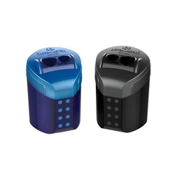 Faber-Castell RollOn Sparkle Strúhadlo dvojotvorové so zásobníkom, 1 ks - modré/čierne