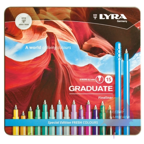 Lyra Graduate Fineliner, sada 15 ks - Fresh colour