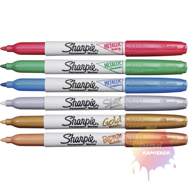 Sharpie Metallic Colours Popisovač permanentný, sada 3 ks - farebné metalické odtiene