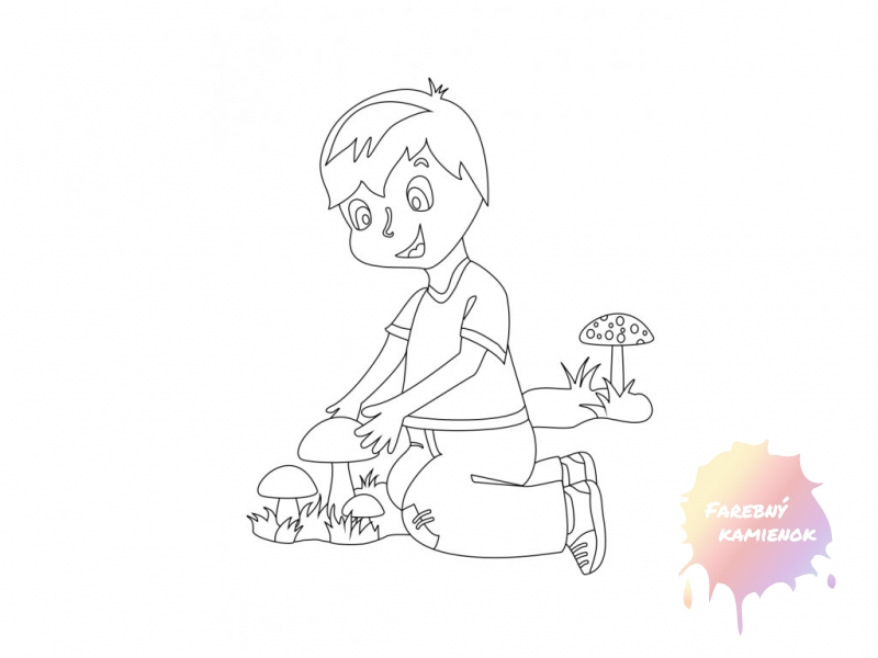 Šablóna na pieskovanie - Chlapec s hríbikm