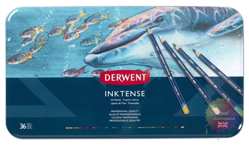 Derwent Inktense, akvarelové pastelky, sada 36 ks