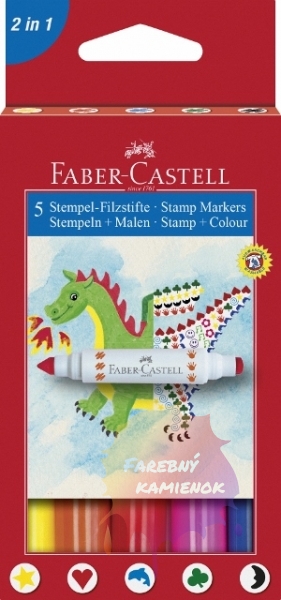 Faber-Castell popisovače s pečiatkou 5 ks
