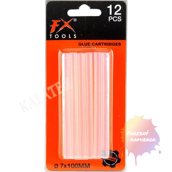 FX Tools Tavné lepiace tyčinky 7,5 mm, dĺžka 10 cm, sada 12 ks - transparentné