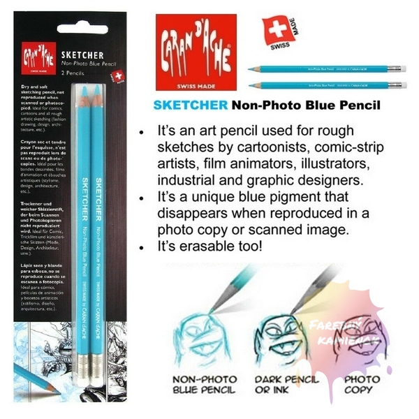 Caran d'Ache Non Photo Blue Pencil 2 Pack