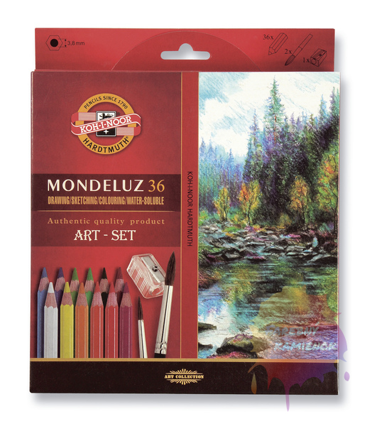 Koh-i-noor Mondeluz Art-set -akvarelové pastelky, sada 36 ks PK