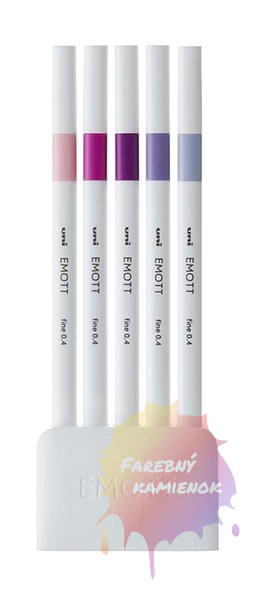 Uni Emott, tenké linery, sada 5 ks - Floral