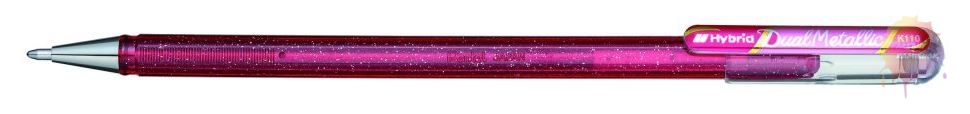 Pentel K110 Dual Metallic gélové pero ružová/metalická ružová