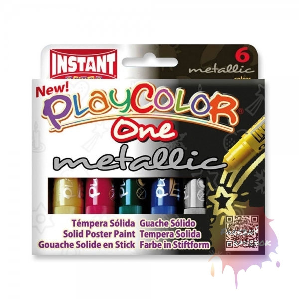 Playcolor temperové farby v tube 6 ks metalické