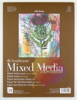 Strathmore Mixed Media skicák 300 g/m2, 15 listov lepený 