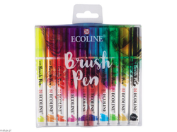 Royal Talens ECOLINE brush pen - akvarelové fixa, sada 10 ks - základné odtiene