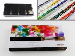 Sada profesionálních akvarelových barev Mungyo, 48 farieb