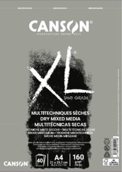 Canson XL Sand Grain Skicák A4, 160 g/m², 40 listov - šedý